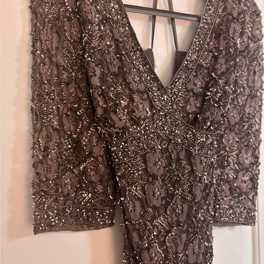 Elegant Brown Evening Gown - Picture 5 of 5
